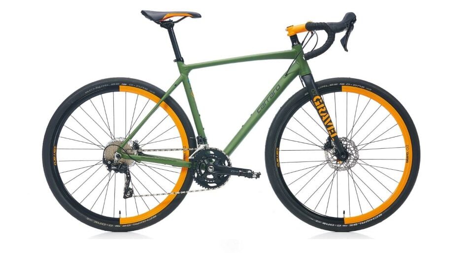 Carraro Gravel G2 Gravel Bisikleti 52cm Mat Haki Yeşil Siyah Turuncu