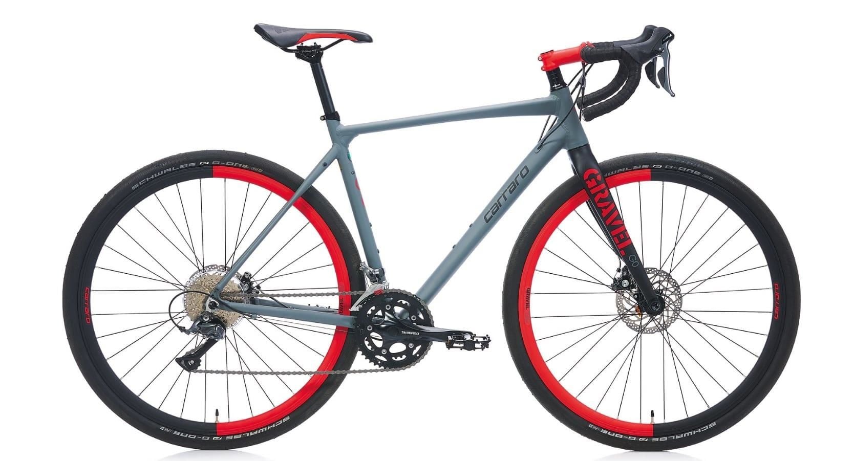 Carraro Gravel G0 Gravel Bisiklet 48cm Mat Antrasit Siyah Kırmızı