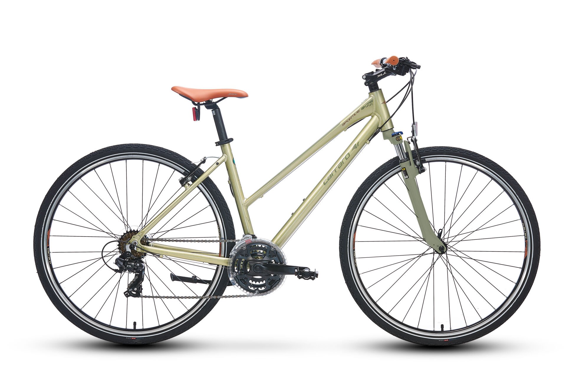 Carraro Sportive 222 28 Jant Şehir Bisikleti 41cm Lime Yeşil Koyu Yeşil Kahve R.