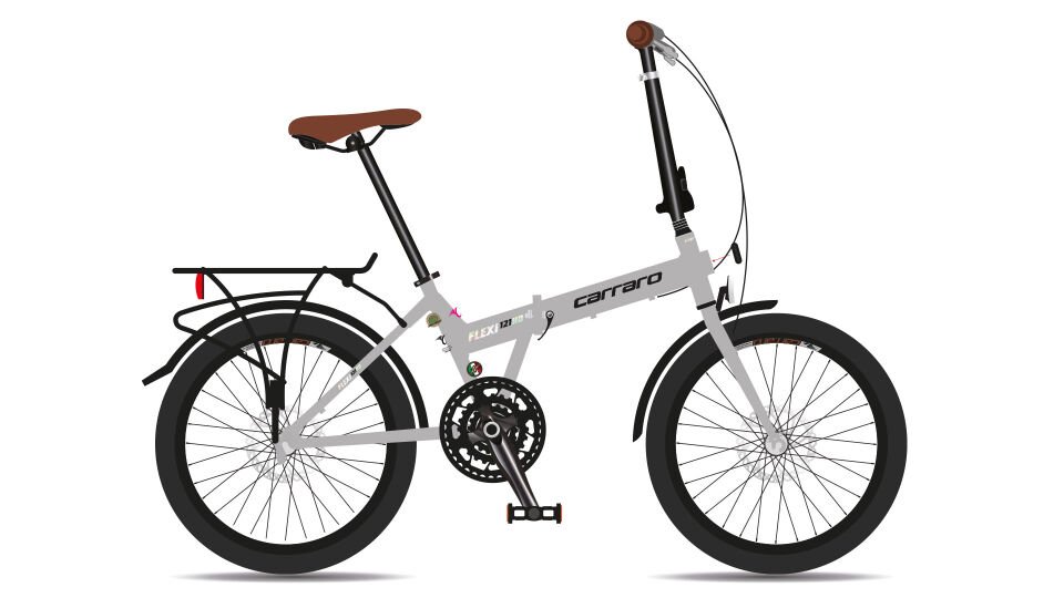 Carraro FLEXİ 121D 20'' Katlanır Bisiklet Mat Navy Mavi Siyah Kahve