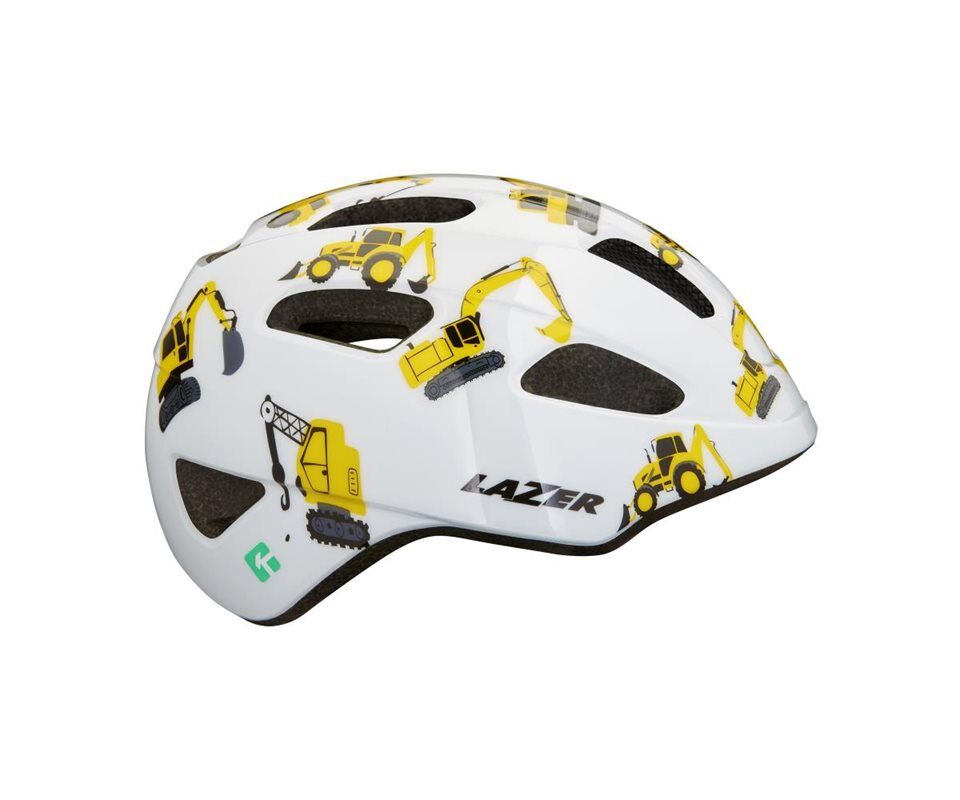 Lazer PNUT Kineticore Çocuk Kaskı 46-52cm Beyaz Sarı Desenli