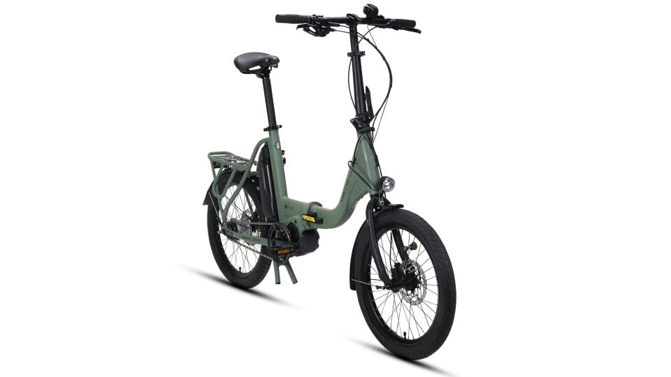 Carraro E-Flexi 6.1 20 Jant Elektrikli Katlanır Bisiklet Nexus Koyu Yeşil Adaçayı Kırmızı