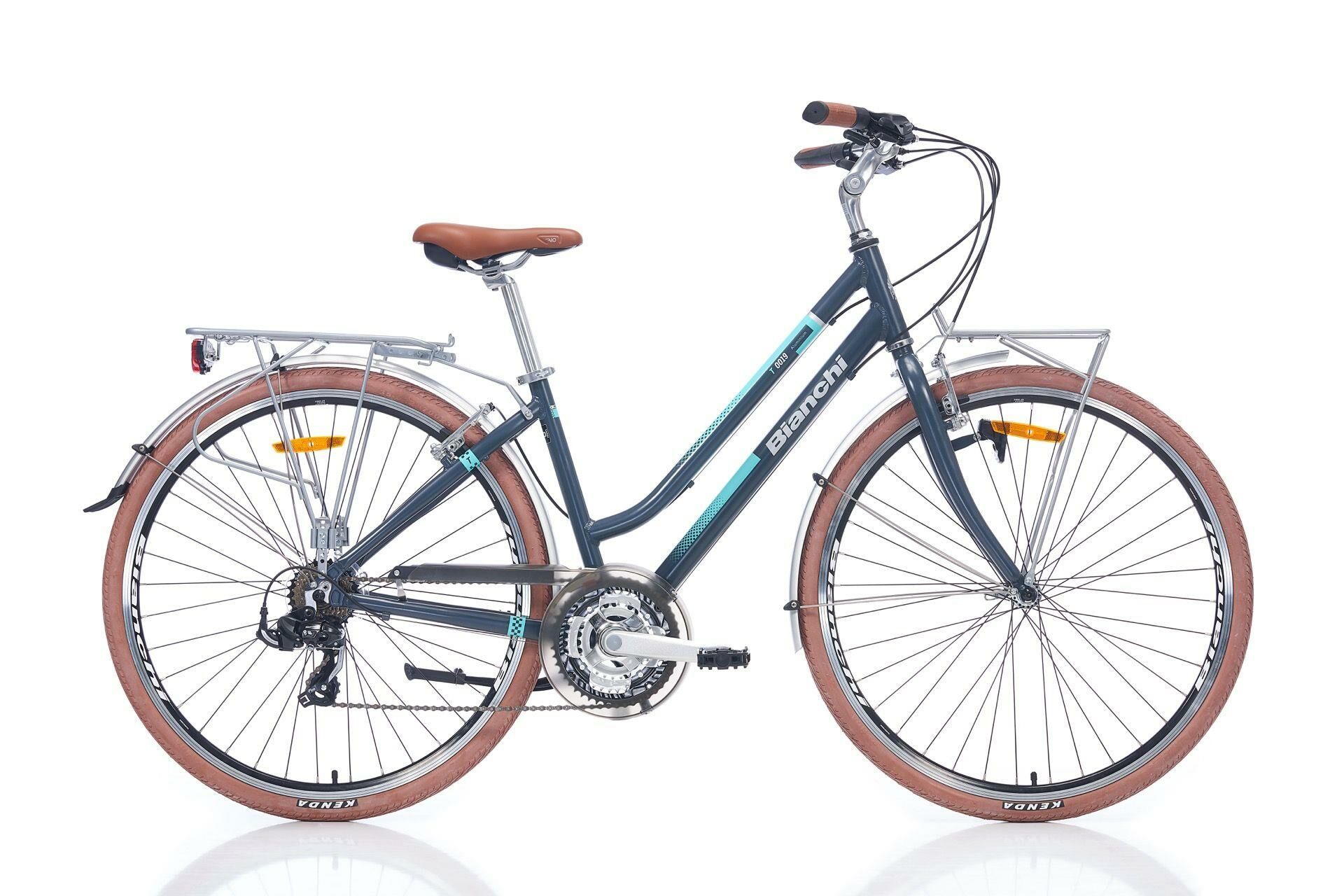 Bianchi T019L 28 Jant Bayan Şehir Bisikleti 46cm Koyu Gri Celeste Yeşili