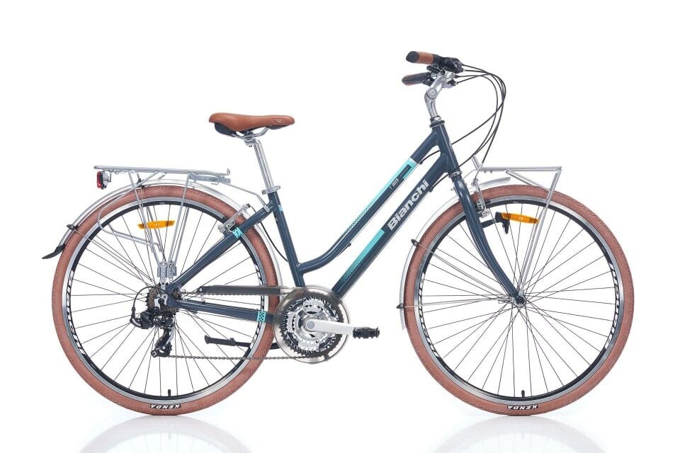 Bianchi T019L 28 Jant Bayan Şehir Bisikleti 46cm Koyu Gri Celeste Yeşili