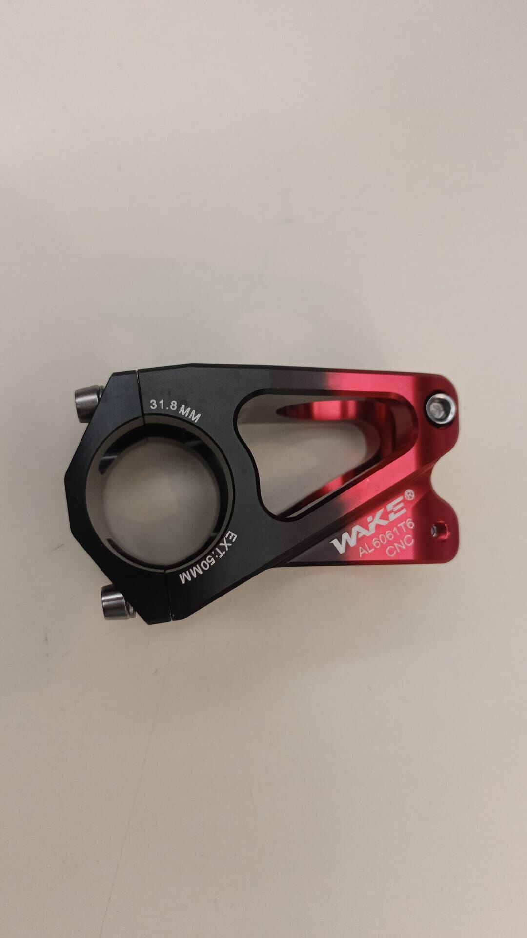 Wake Alüminyum Gidon Boğazı 31.8mm 50mm Siyah Kırmızı
