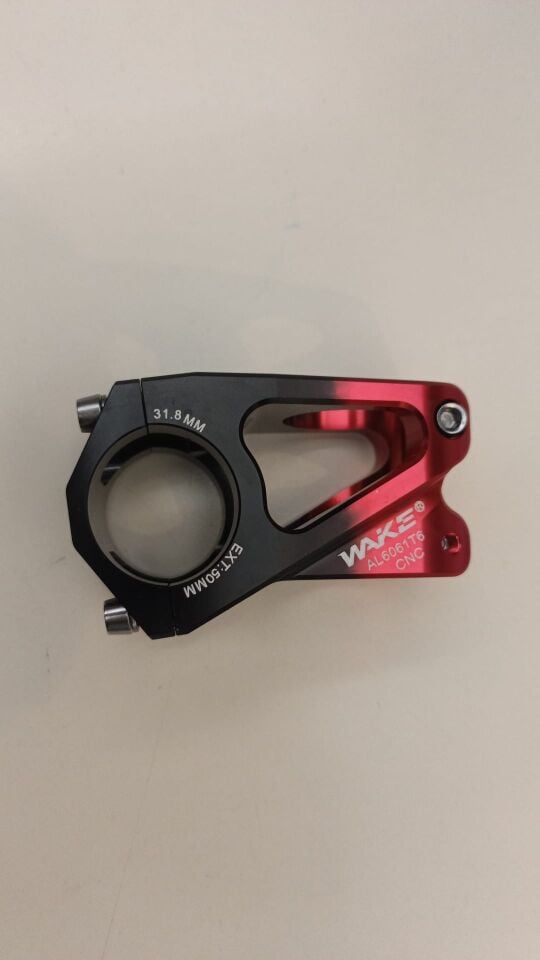 Wake Alüminyum Gidon Boğazı 31.8mm 50mm Siyah Kırmızı