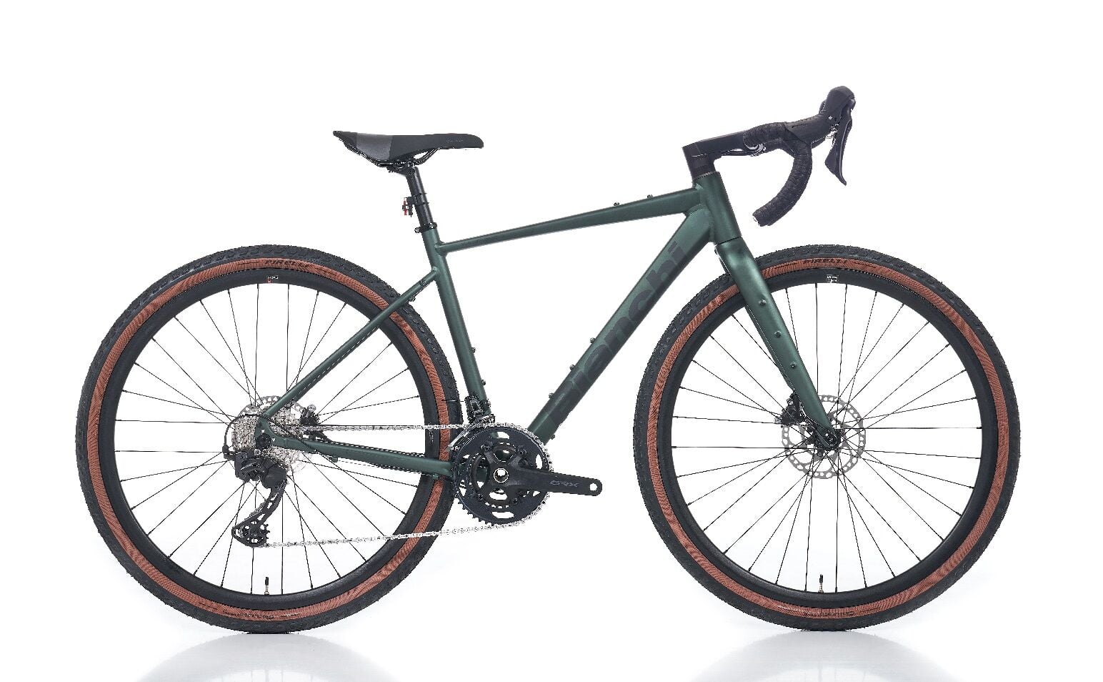Bianchi Nirone 7 GRX820 Gravel Bisiklet 48cm Koyu Parlak Grafit Mat Asker Yeşil
