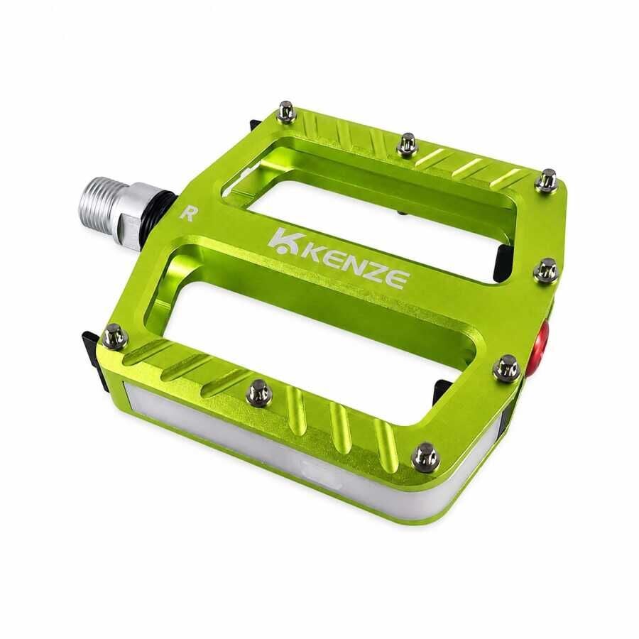 KENZE Geniş Platform CNC Işıklı Pedal Yeşil