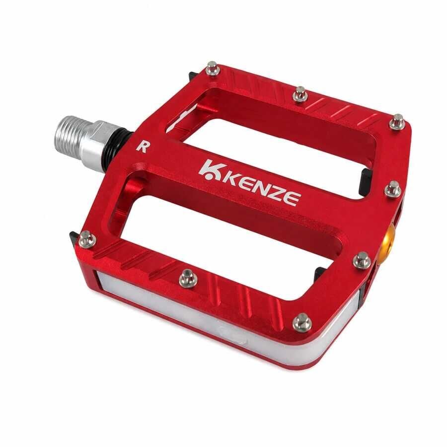 KENZE Geniş Platform CNC Işıklı Pedal Kırmızı