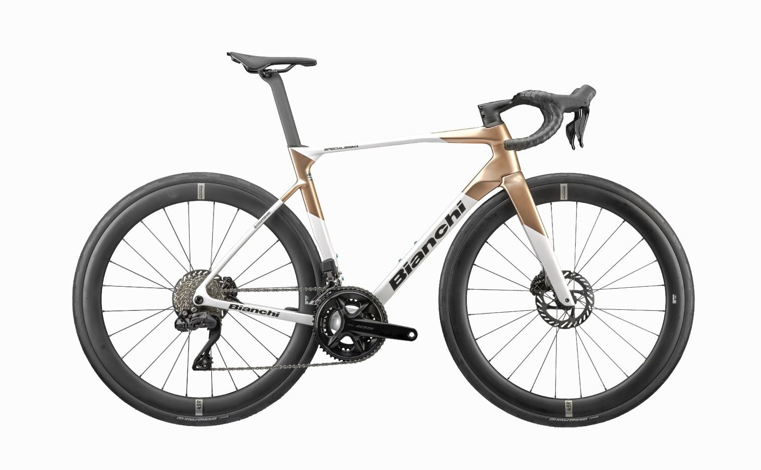 Bianchi New Specialissima Ultegra Di2  Yol Yarış Bisikleti 53cm Beyaz Siyah Bakır