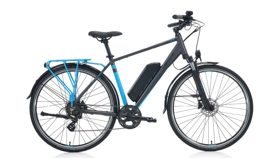 Carraro E-Life 2.1 Elektrikli Şehir Bisikleti  47cm Mat Antrasit Mavi Siyah
