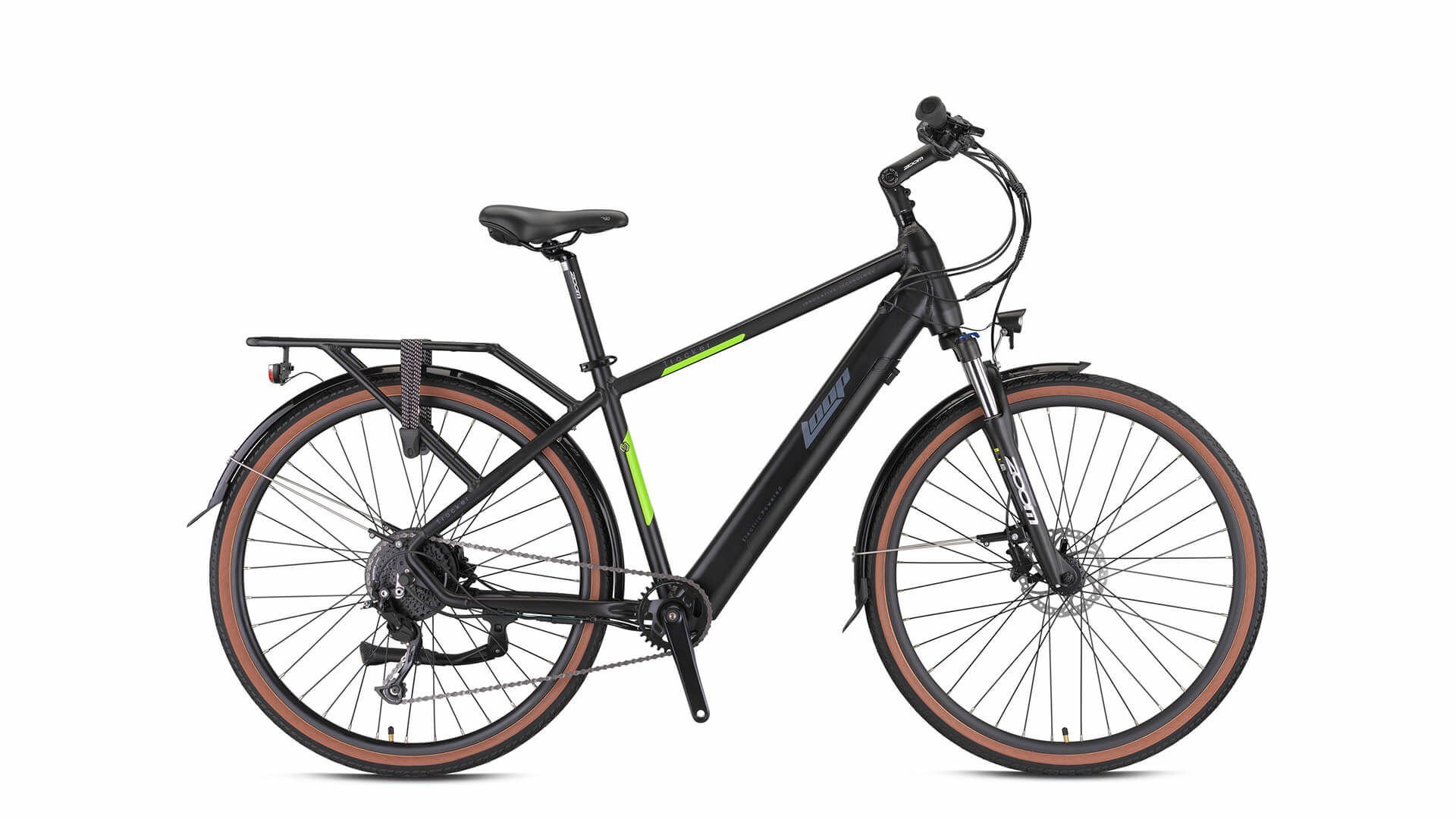 Loop Tracker 28 Şehir Elektrikli Bisiklet   46cm Mat Siyah Füme Neon Sarı