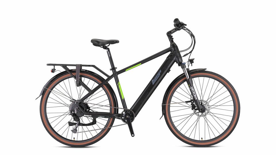 Loop Tracker 28 Şehir Elektrikli Bisiklet   46cm Mat Siyah Füme Neon Sarı