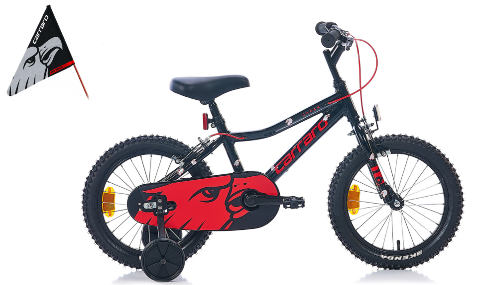 Carraro Red Eagle 16'' Çocuk Bisikleti Mat Siyah Kırmızı R2