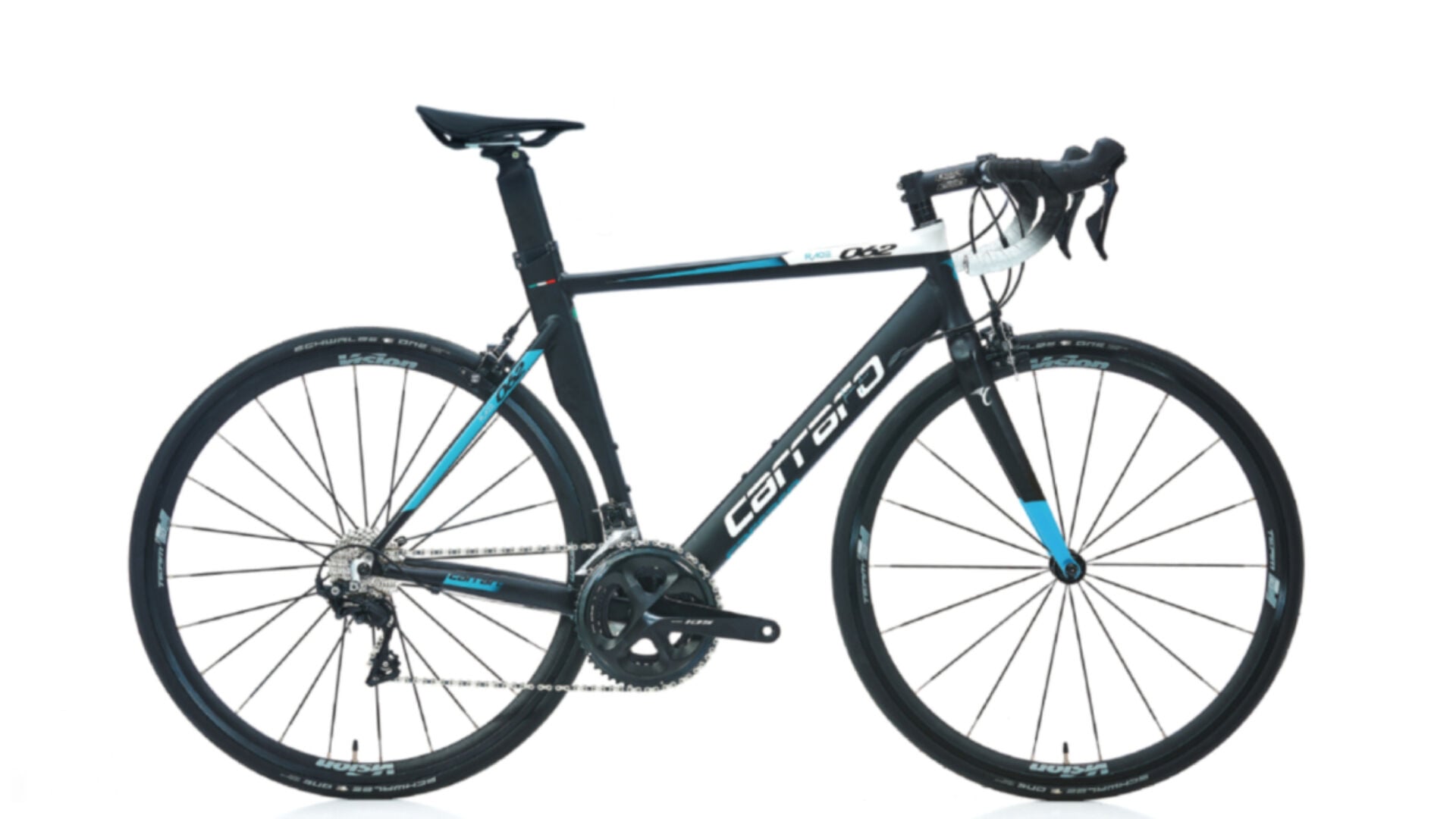 Carraro Race062 Yol Yarış Bisikleti 54cm Mat Siyah Beyaz Turkuaz