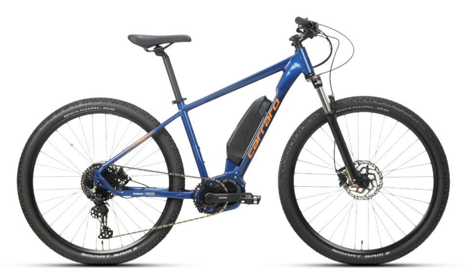 Carraro Vector 9.3 Elektrikli Dağ Bisikleti 44cm Koyu Mavi Turuncu Gri