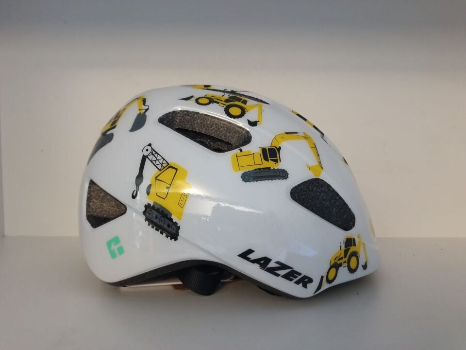 Lazer PNUT Kineticore Çocuk Kaskı 46-52cm Beyaz Sarı Desen