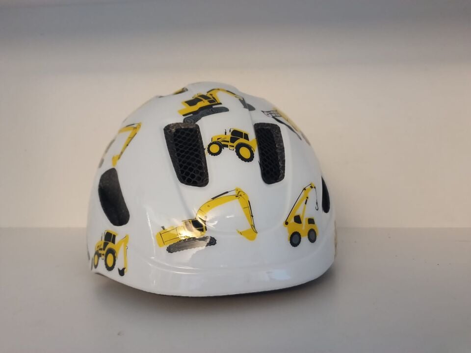 Lazer PNUT Kineticore Çocuk Kaskı 46-52cm Beyaz Sarı Desen