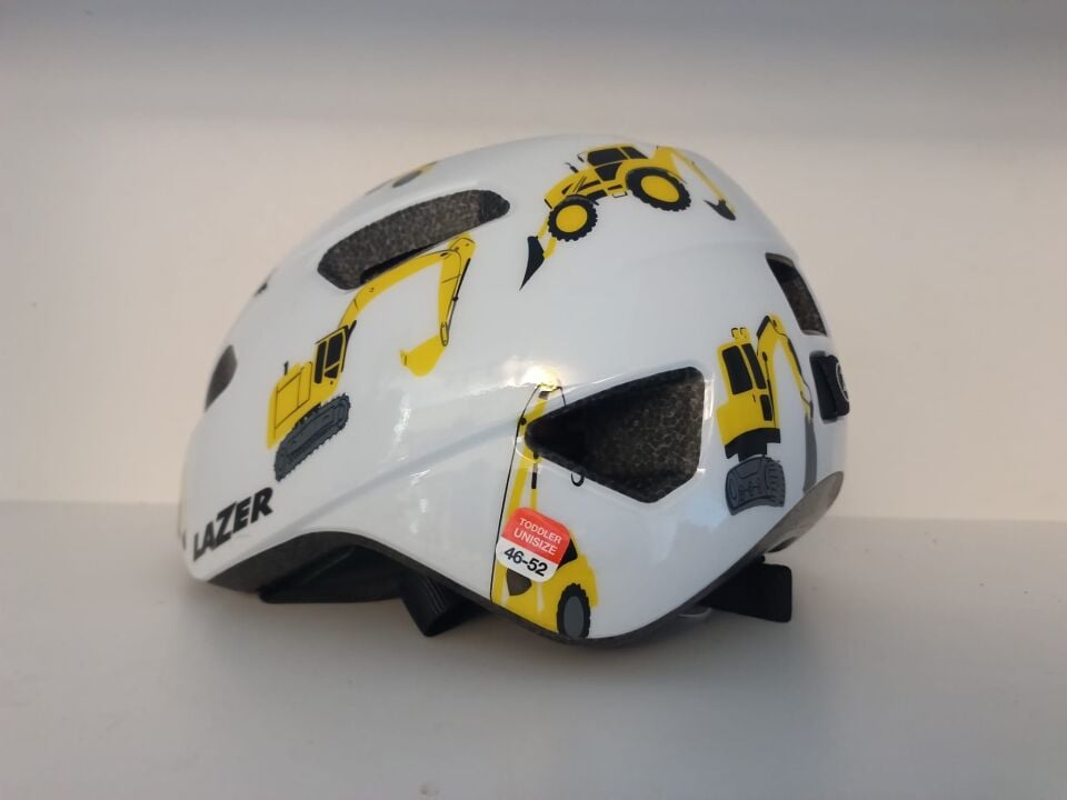 Lazer PNUT Kineticore Çocuk Kaskı 46-52cm Beyaz Sarı Desen